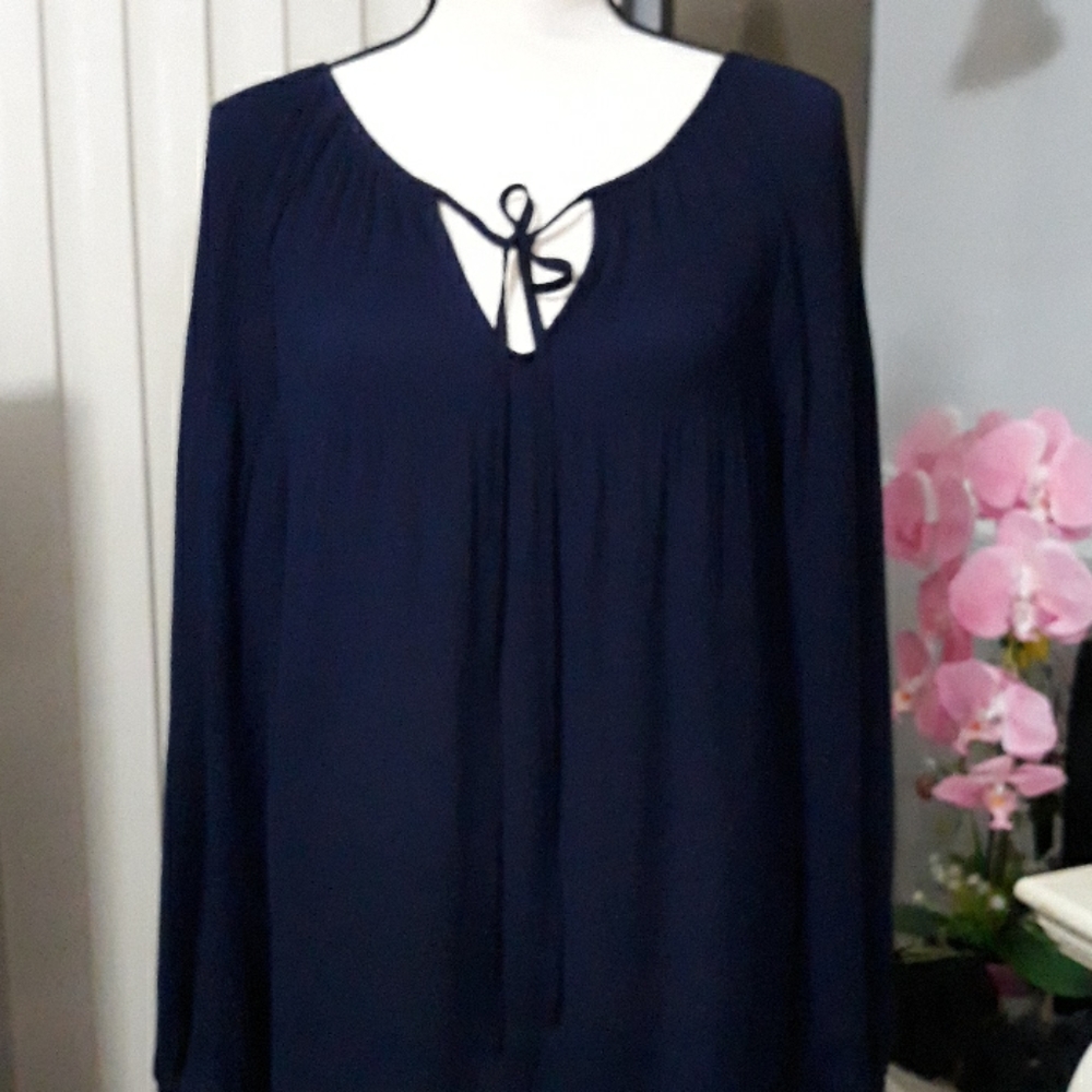 Max Studio Womens Blue Blouse